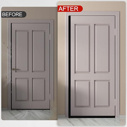 MYFAMIREA Door Weather Stripping 2IN (W) x 20FT (L) Door Draft Stopper Seal Tape Silicone Seal Strip Self Adhesive Shower Sweep Insulation Tape Side Bottom Strip for Sliding Glass Window Gap, Black