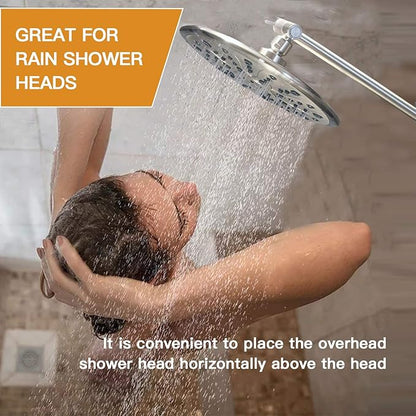 12 Inch Shower Head Extension Arm Brushed Nickel.Solid Brass Adjustable Shower Arm Extension. Lower Or Raise Any Rain Or Handheld Showerhead To Your Height & Angle – Universal Connection