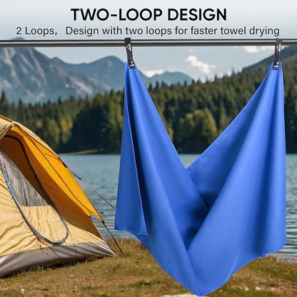 APEXUP Microfiber Travel Towel, Ultra Absorbent Quick Dry Towels, Lightweight Gym Sports Camping Towel for Workout, Yoga, Beach, Shower, Swimming (72"×40", Dark Blue)