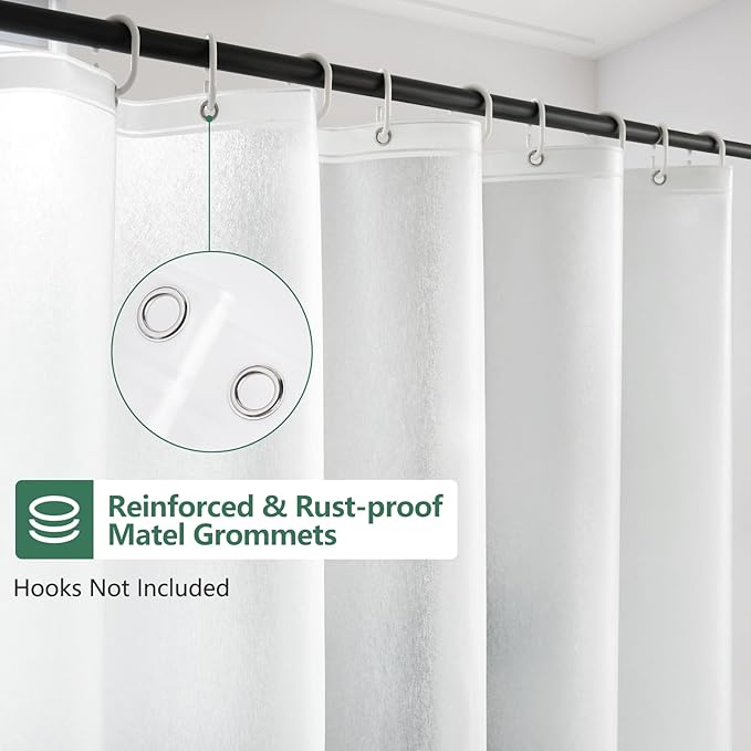 Waterproof EVA Shower Window Curtain 3D Frosted for Privacy, 40 x 36 inch Bpa-Free Vinyl Shower Curtain Liner Small with 2 Large Magnets, Mini Plastic Bathroom Window Curtain Translucent
