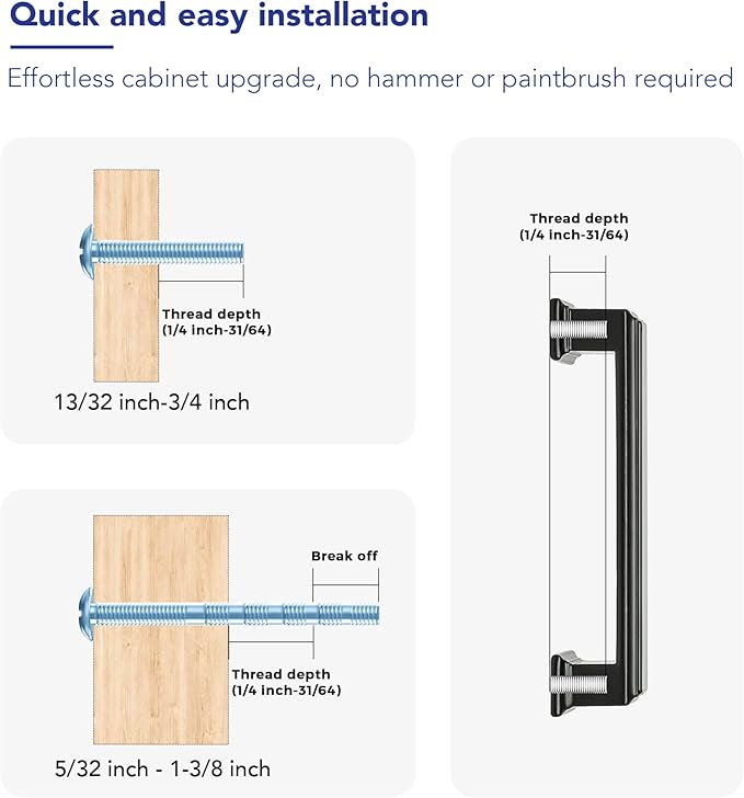 Ravinte Hardware 10 Pack Matte Black Cabinet Pulls, 10 Inch (256mm) Hole Center Zinc Alloy Drawer Handles for Kitchen Cabinets, Cupboards, Dressers, Square Solid Metal Hardware