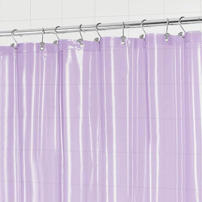 Barossa Design Shower Curtain Liner - Premium Clear Lavender PEVA Shower Liner with 3 Magnets and Metal Grommets, Waterproof Lightweight Standard Size Bathroom Curtains - Translucent Lavender