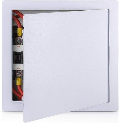 Plastic Wall & Ceiling Access Panel, 14 x 14 Inch, Reinforced Hinged, Removable, White