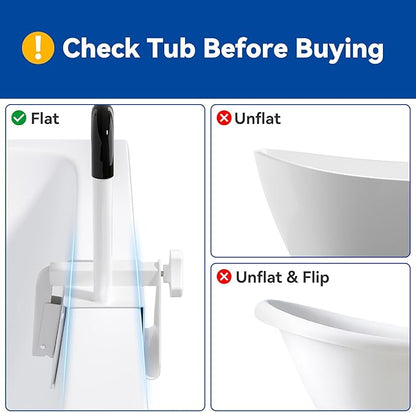 Bathtub Safety Rail: Shower Grab Bar Handle for Seniors, Elderly, and Disabled, Fits 3.1 to 6.7 Inch Tub Walls, Bathroom Safety Bars with Non-Slip Grip, Supports 300 lbs