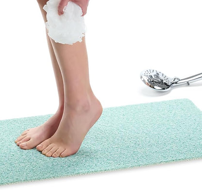 Non Slip Bathtub Mat Shower Mat for Tub - Loofah Bath Mats for Bathroom - 31x16 Bathtub Floor Mat - Textured Anti Slip Bath Mat Without Suction Cups - Secure Mat for Wet Areas (31x16 Aqua Green)
