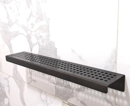 SereneDrains Stainless Steel Dark Bronze Shower Shelf for Inside Shower Drill in Wall Mount Small Bathroom Shelf Decor Organizer Rack Caddy Floating (Dark Bronze, 16 Inch)