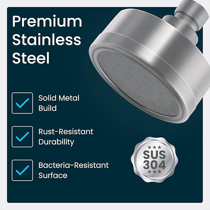 LAIFsolutions Premium Stainless Steel Shower Head – Smooth High-Pressure Spray, Durable & Rust-Resistant (Shower Head)