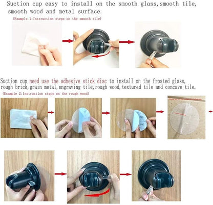 JiePai Vacuum Suction Cup Shower Head Holder,Adhesive Adjustable Suction Handheld Shower Holder Bracket,Removable Wall Mount Holder for Bathroom,Chrome