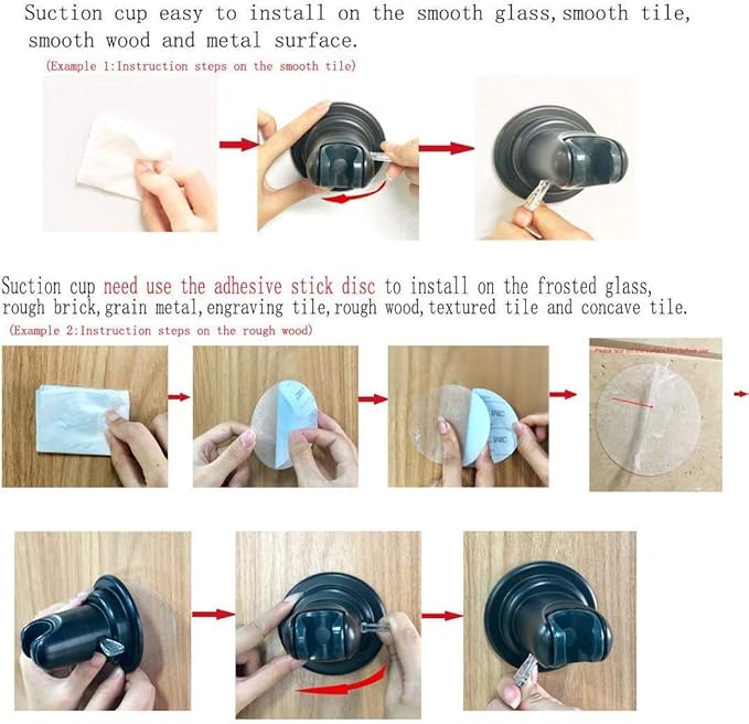 JiePai Vacuum Suction Cup Shower Head Holder,Adhesive Suction Handheld Shower Holder Bracket,Removable Wall Mount Head Holder for Bathroom,Oil Rubbed Bronze