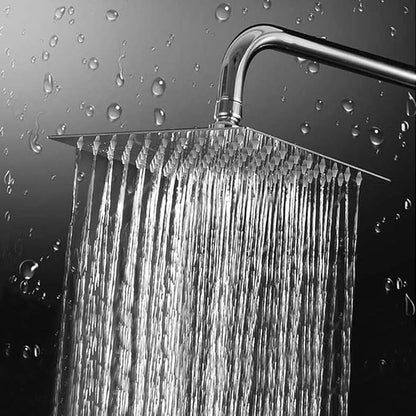 NearMoon Square Rain Shower Head With Extension Arm, Large Stainless Steel Rainfall Shower-Waterfall Full Body Coverage (8 Inch, Chrome)