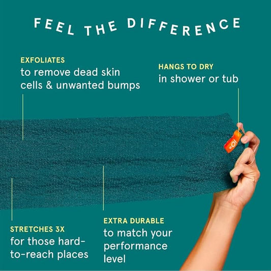 Cleanlogic Body Exfoliating Cloth, Stretchy Sport Exfoliator Bath and Shower Washcloths Ideal for Post-Workout Cleanse, Daily Skincare Tool, 3 Count Value Pack