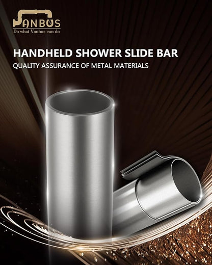 Brushed Nickel Shower Slide Bar 32 Inch with Height/Angle Adjustable Handheld Shower head Holder, Bathroom SUS 304 Stainless Steel Wall-Mounted for Bath