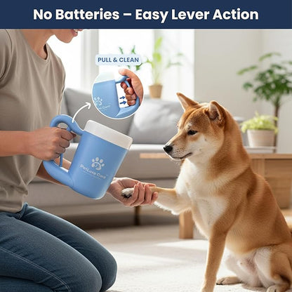 Dog Paw Washer Kit - Includes Paw Cleaner Cup, Towel, Pet Bath Brush & Moisturizing Balm - Dog Foot Washer for Muddy Paws, ideal for Small & Medium Dogs (Blue, Small)