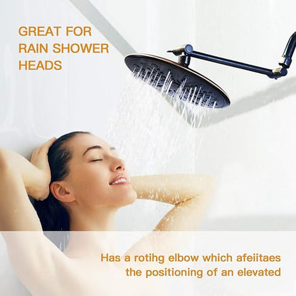 11 Inch Shower Head Extension Arm Oil Rubbed Bronze.Solid Brass Adjustable Shower Arm Extension. Lower Or Raise Any Rain Or Handheld Showerhead To Your Height & Angle – Universal Connection