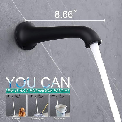 Dual Antique Shower Head System with Tub Spout: 9" Ceiling Mounted Rain & 6" Wall Mount Rainfall, Handheld Spray Vintage Faucet Set, 4 Way Diverter Brass Valve with Trim Kit, Matte Black