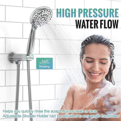 SR SUN RISE Shower Faucet - 12 Inch Multifunctional High Pressure Shower Head System with Handheld Shower Head Fixtures - Valve Included - Polished Chrome