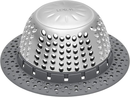 LEKEYE Drain Hair Catcher/Bathtub Drain Cover/Drain Protector for Pop-Up & Regular Drains(Patented Product)