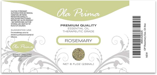 Ola Prima Rosemary Essential Oil - Pure Rosemary Oil (8 Fluid Ounces)