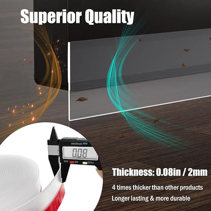 Wide Silicone Weather Stripping, 2 inch (W) x 20 Ft (L) Door Draft Stopper, Silicone Seal Strip for Doors Windows and Shower Glass Gap, Brown