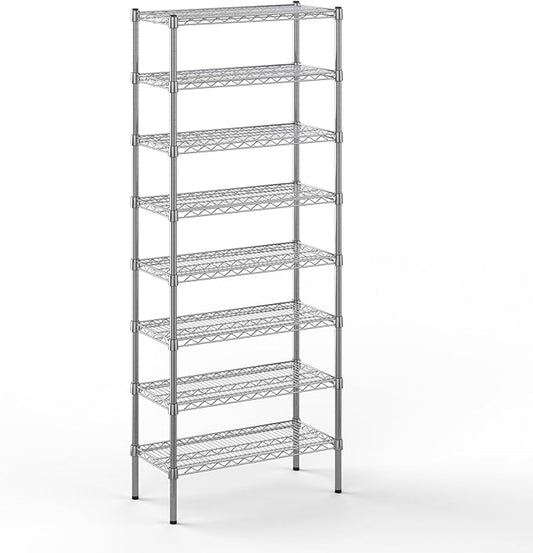 14" Deep x 30" Wide x 74" Height Wire Shelving Kit | 8-Tier | NSF Commercial Storage Rack Unit