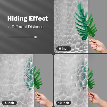 UFRIDAY Clear Extra Long Shower Curtain Liner 72x84 inches,3D Cube Long Shower Curtain EVA Water Repellent Shower Curtain for Bathroom Water Cube Shower Liner with 3 Big Weighted Magnet