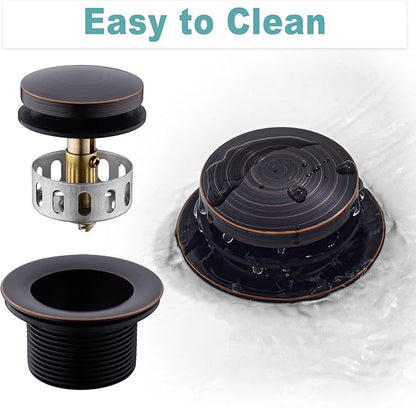 BESTILL Tip-Toe Bathtub Drain Bath Tub Trim Set Conversion Kit with Overflow Faceplate, Oil Rubbed Bronze
