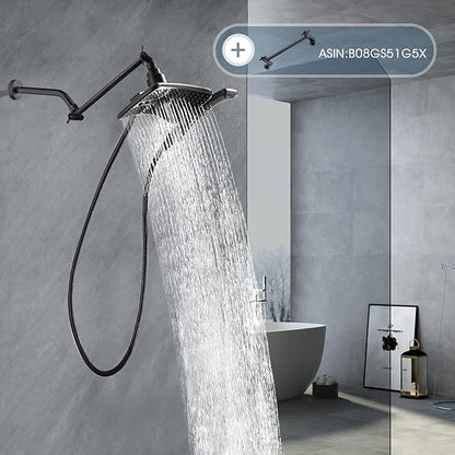 BRIGHT SHOWERS Shower Arm with Flange 10 Inches Solid Brass Shower Head Extension Arm, Wall Mounted Shower Pipe Arm for Rainfall Shower Head and Handheld Showerhead, Oil-Rubbed Bronze