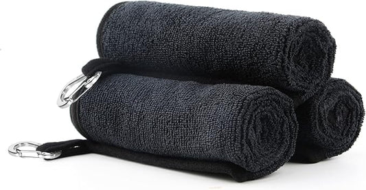 Booms Fishing B0T Microfiber Fishing Towel with Clip, 3 Pack Black
