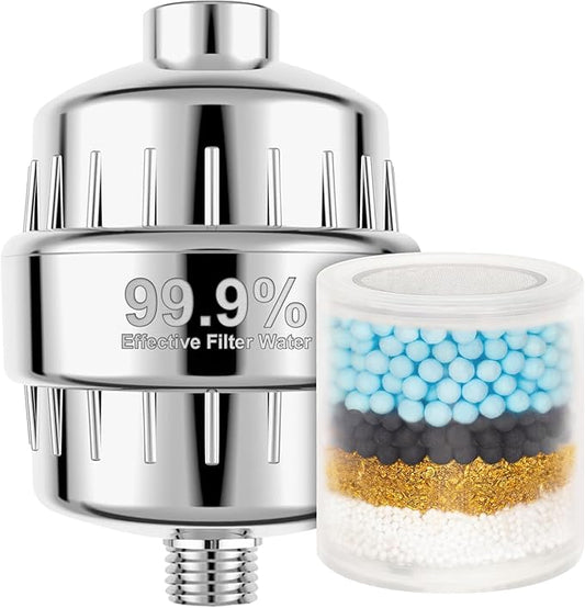 High Output Revitalizing Shower Filter, Keycozy Shower Filter for Hard Water Remove Chlorine, and Dramatically Improves The Condition of Your Skin, Hair and Nails,KPF001