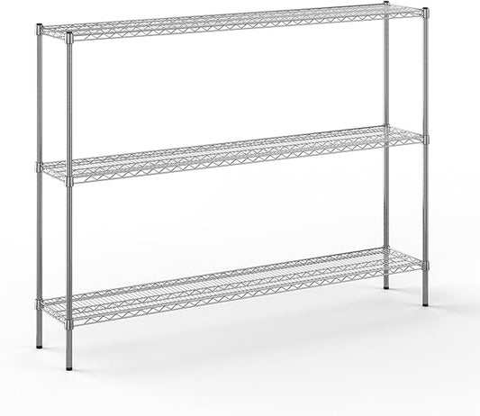 14" Deep x 72" Wide x 54" Height Wire Shelving Kit | 3-Tier | NSF Commercial Storage Rack Unit