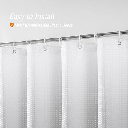 Gibelle Grey Shower Curtain, Waffle Weave Textured Ombre Shower Curtain for Bathroom, Gray Gradual Fabric Shower Curtain Set with Hooks, Water Repellent and Machine Washable, 72 x 72