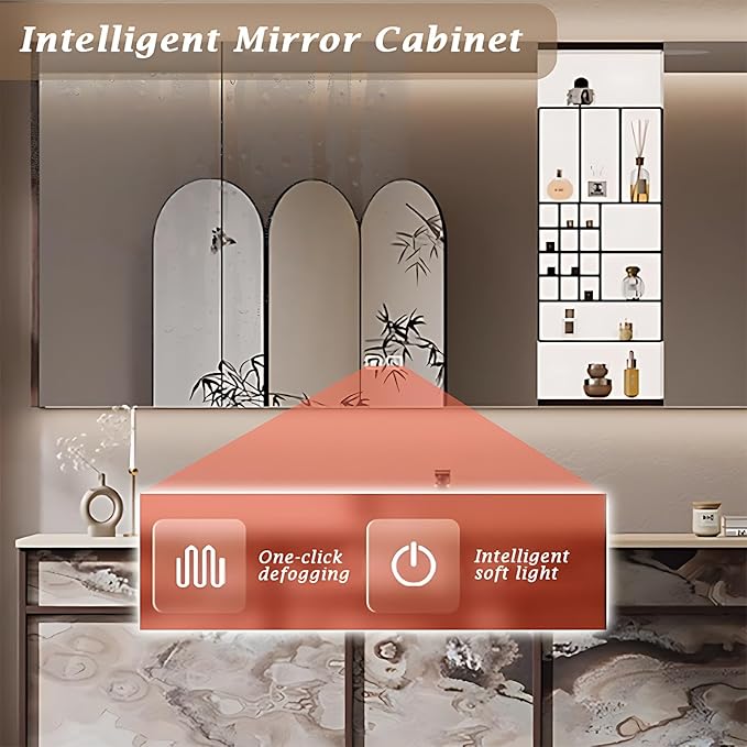 76IN Modern Bathroom Vanity with Sink - Bathroom Vanity with 2 Drawer Organizer, LED Mirror Lights & Defogging Function | Wall - Mounted Vanity with Multifunctional Storage Rack