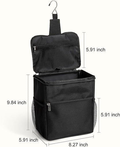 Mesh Shower Caddy Hanging Portable, Bathroom Caddy Organizer for College Dorm Essentials, Shower Tote Bag with Built-in Hook for Beach, Swimming, Gym camping Black