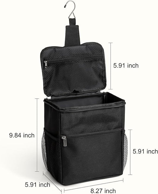 Mesh Shower Caddy Hanging Portable, Bathroom Caddy Organizer for College Dorm Essentials, Shower Tote Bag with Built-in Hook for Beach, Swimming, Gym camping Black