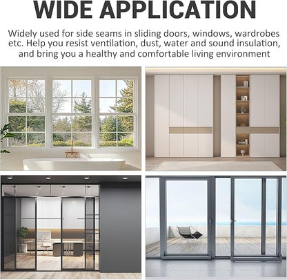 Durable Self-Adhesive Weather Seal for Doors and Windows, 33 Ft Gray, 0.35" Wide x 0.35" Thick - Soundproof, Windproof, and Draft Blocker