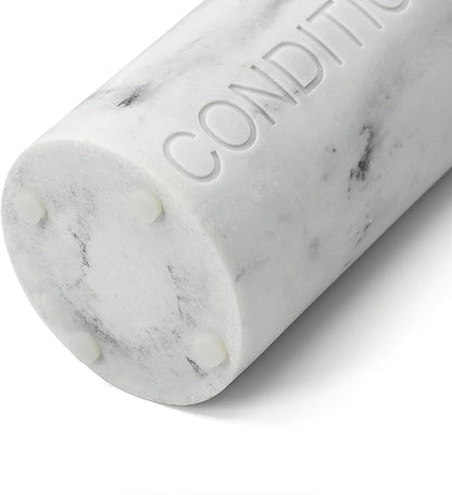 Conditioner Dispenser – Luxurious Refillable Pump Bottle with Embossed Text, Durable Construction for Bathroom and Kitchen