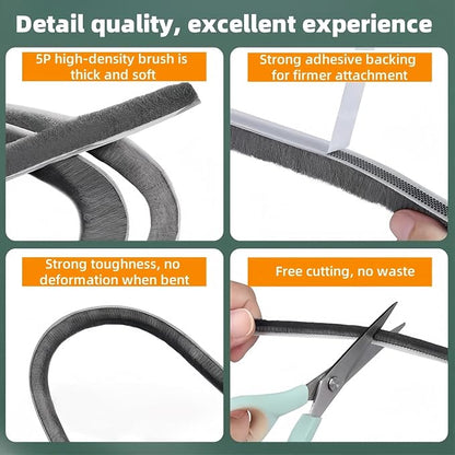 Window Weather Stripping Door Seal, 33FT Self-Adhesive Soundproofing Weather Strip for Exterior Door Frame Window Winter Insulation Noise Cancelling Window Inserts, 0.35in x 0.59in, Gray