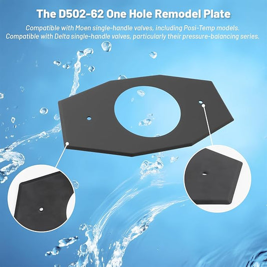 2 Pack One-Hole-Remodel-Cover-Plate Compatible with Moen and Delta Bathtub and Shower Valves, Renovation Shower Cover Plate Replace 2 Handle or 3 Handle Shower