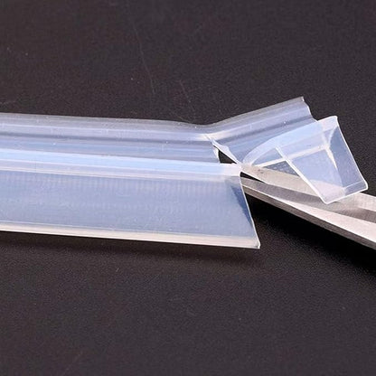 Frameless Soft Shower Door Sweep Seal Drip Rail, Glass Shower Silicone Door Seal Strip,Weatherproof Silicone Seal Fit for Glass (F Type, 12mm (1/2"))