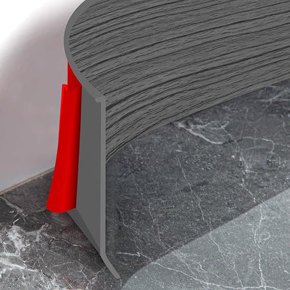 Flexible Baseboard Molding Trim 4 Inch Self-Adhesive Vinyl Wall Base Peel and Stick Cove Base Rubber Wall Baseboard Moulding Trim (100Ft, Deep Gray Wood Grain)