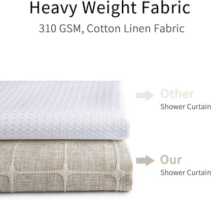 MitoVilla Boho Small Stall Shower Curtain 36 x 72, Grey Half Size Narrow Polyester Linen Tassel Cloth Fabric Shower Curtains for Chic Modern Farmhouse Country Bathroom Decor