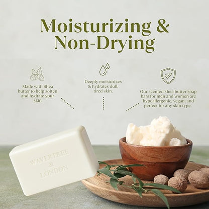 Wavertree & London Pineapple, Coconut & Lime Scented Natural Soap (2 Bars), 7oz Moisturizing French Triple Milled Soap Bars enriched with shea butter - Pure Plant Oil Bath & Body Soap Bars