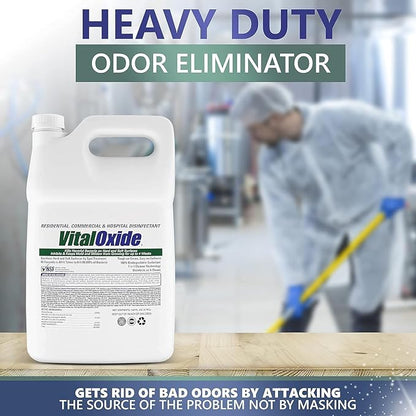 Vital Oxide Disinfectant, Deodorizer, Cleaner, Food-Contact Sanitizer, Virucide – (EPA registration #82972-1) – Kills Mold & Mildew, Eliminates Odors – 1 Gallon + 32oz Spray Bottle