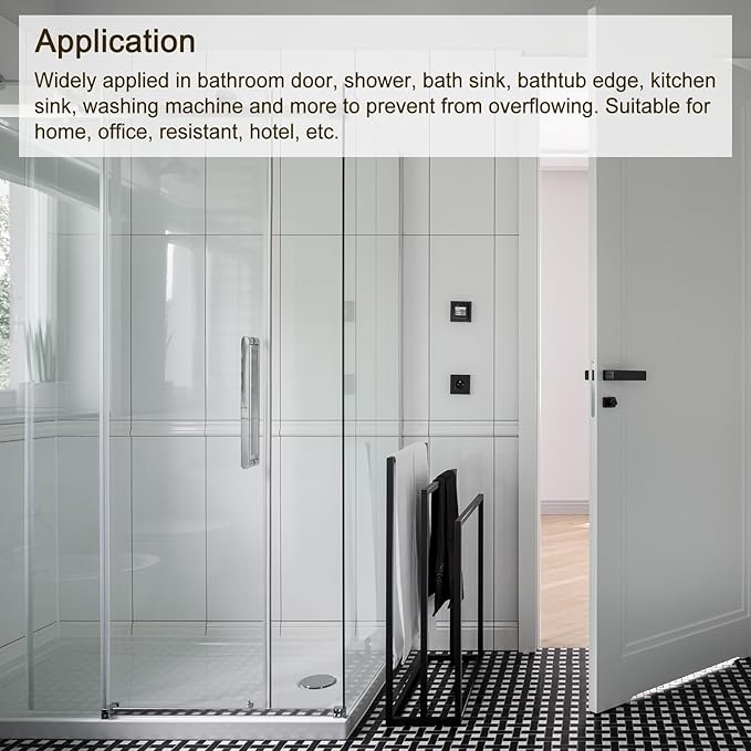 59"x0.8"x0.5" (LxWxH) Collapsible Shower Barrier Stopper - 1 Pack - Good for Bathroom Kitchen - L Shape Water Splash Guard Blocker - Clear