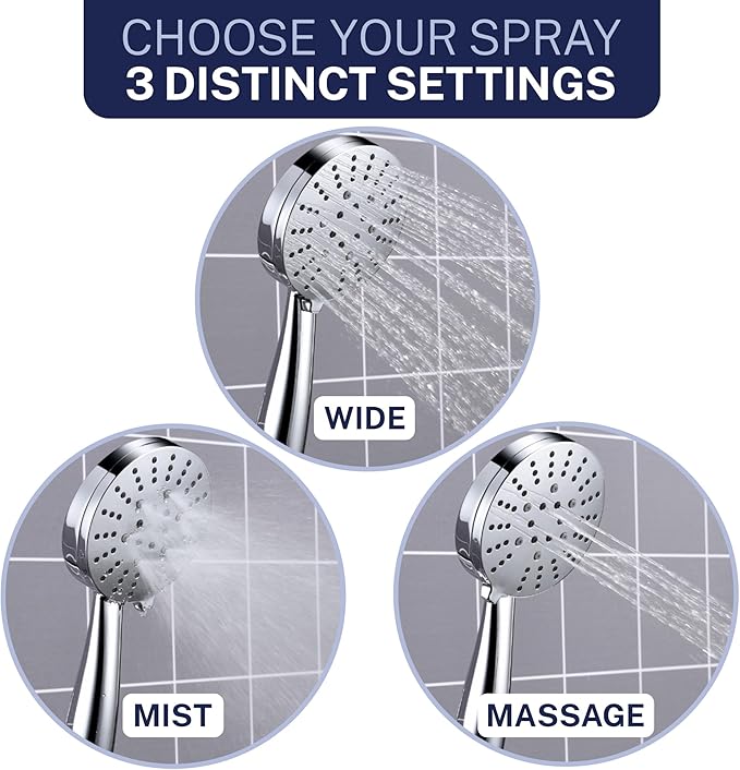 HammerHead Solid Metal Rain Shower System Set with Handheld and 10" Rainfall Head, Shower Valve and Trim Kit, 2-Handle Shower Faucet Set with 2 Way Diverter Body – Chrome