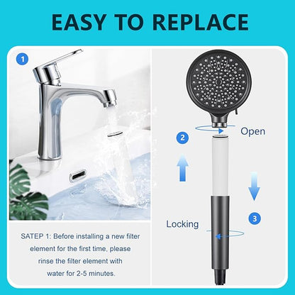 Water Fiter for Shower Head Filter,Compatible with Cobbe Shower Head Filter System,Removes Heavy Metals and Chlorine.(4 Pack)