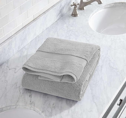 Delara 100% Organic Cotton Towels 650 GSM Plush Feather Touch Quick Dry Towel, 6-Piece Towel Set GOTS Certified, Oeko-Tex Green Certified, 1 Bath Towel, 1 Bath Sheet, 2 Hand Towels & 2 Wash Cloths