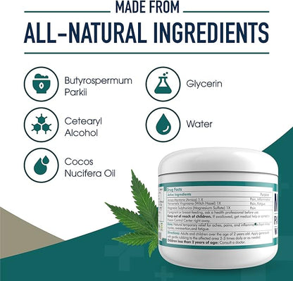 MARS WELLNESS MG+ Hemp Pain Cream (4 oz) - Magnesium & Arnica Cream - 5 Pack
