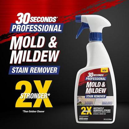 30 SECONDS Pro Mold and Mildew Stain Remover | Scrub Free | Brighter Results Instantly | Ready To Use Refill | 128 fl. oz. (2 PACK)