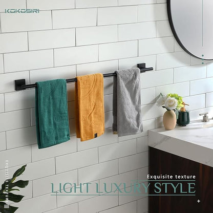 KOKOSIRI 32'' Towel Rails Bathroom Towel Bars Matte Black 32 Inch Bath Towel Holder for Washroom Kitchen Wall Stainless Steel B4005BK-L32